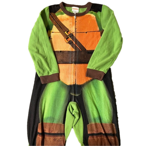 𝅺tmnt Onsie Light Flannel PJs, Youth Medium, GUC - Picture 1 of 3
